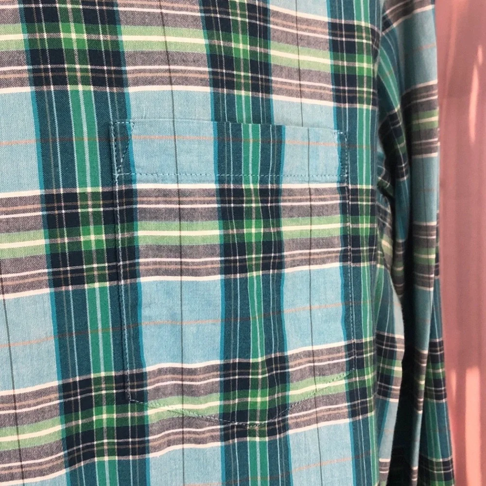 J. Crew Teal Plaid Button Down Shirt